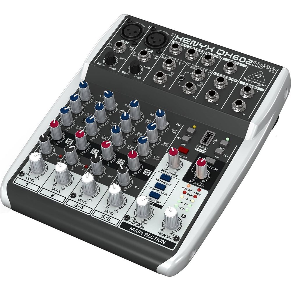 Mesa de Som 6 Canais Com USB e EFX Xenyx QX-602 MP3 - Behringer | 02 a ...
