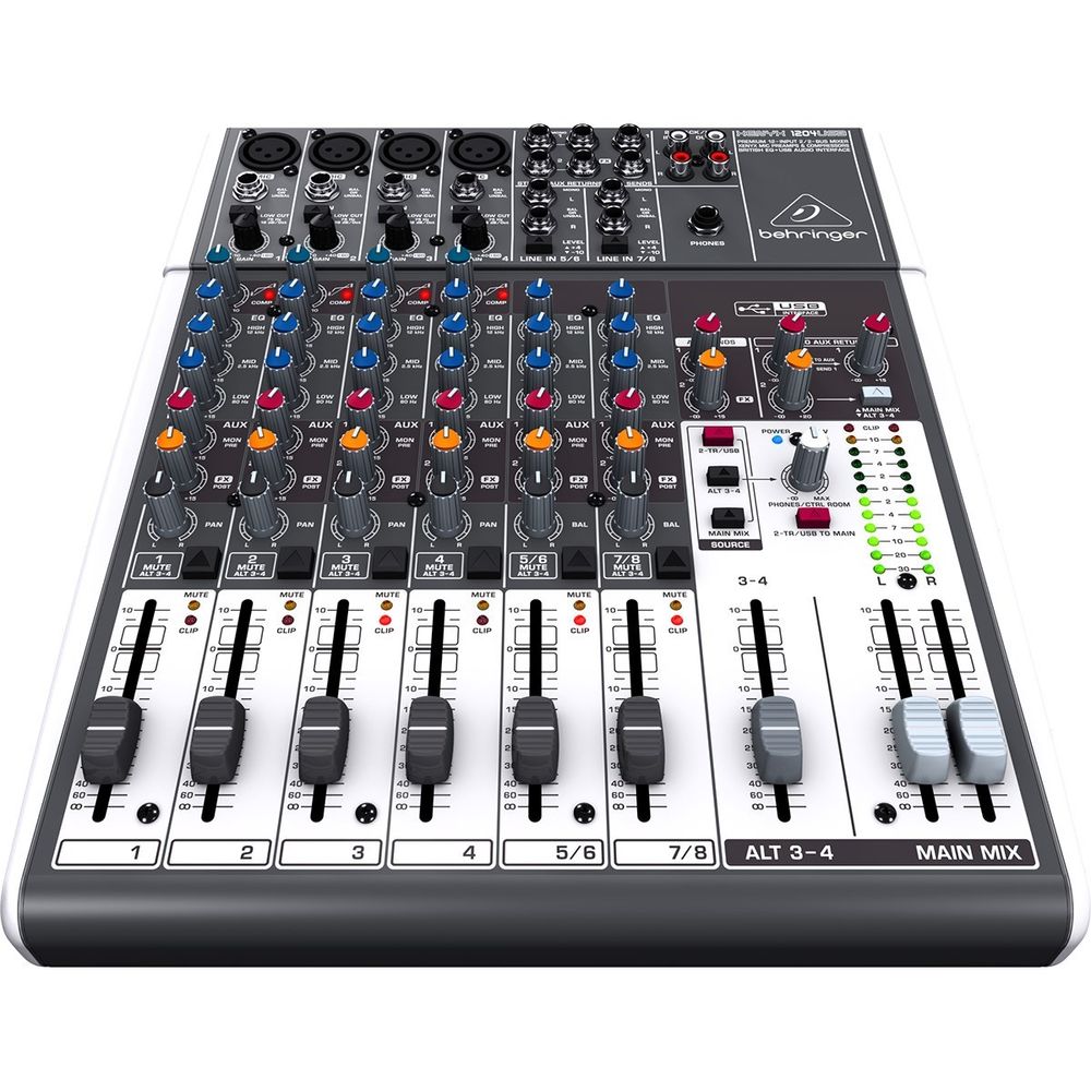 Mesa de Som Análogica XENYX1204 USB Behringer 10 a 16 Canais
