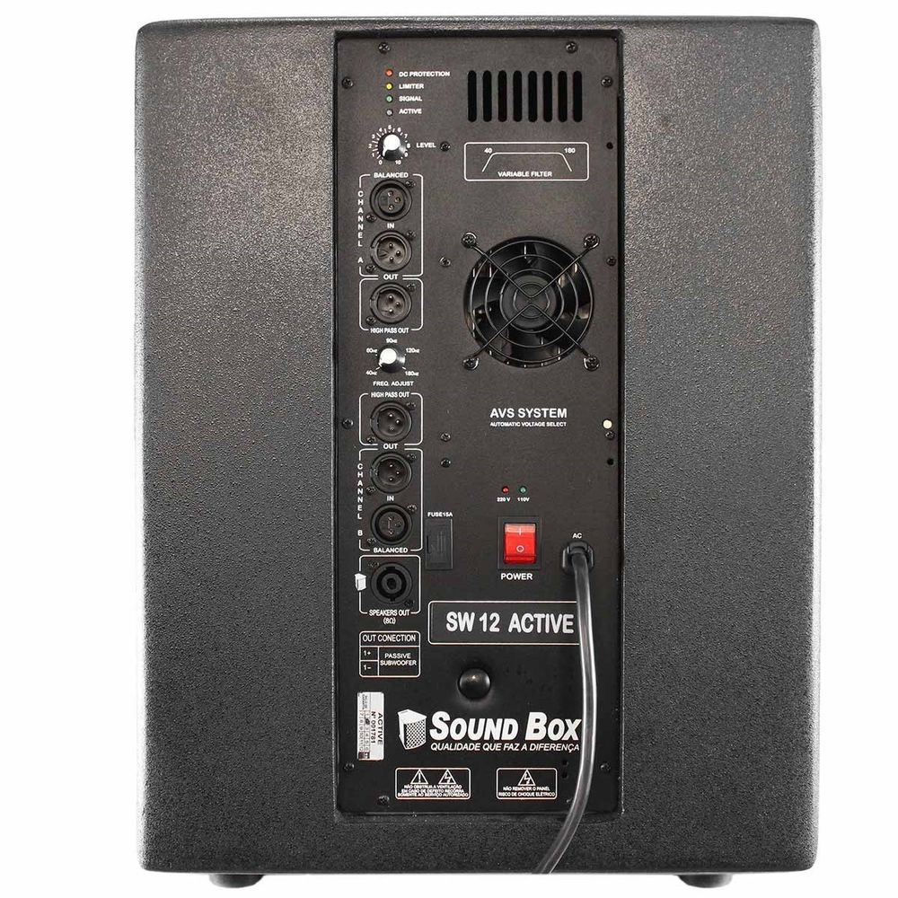 Subwoofer Ativo SW-12 Preta - Soundbox | 12 Polegadas | Ninja Som Grupo ...