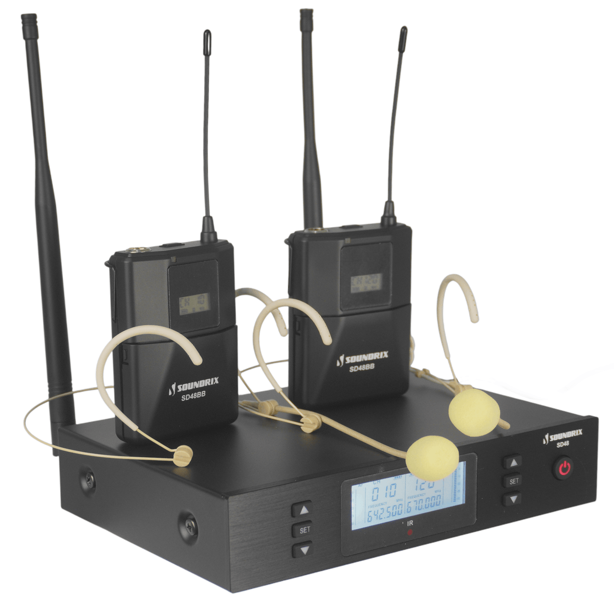 Microfone-Sem-Fio-Duplo-de-Cabeca-UHF-SD48-BB---Soundrix-8
